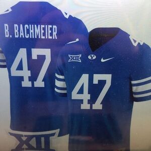 😍Bear Bachmeier Royal Vapor Stitched Jersey Blue😇